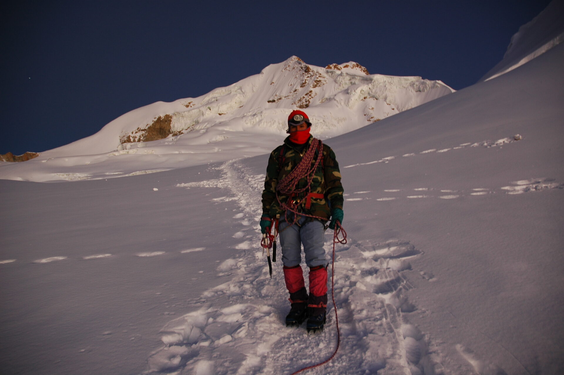 Descending Huayna Potosi Bolivia