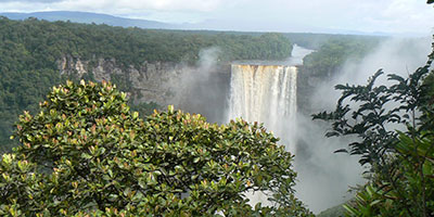 kaieteur fall from distance guyana