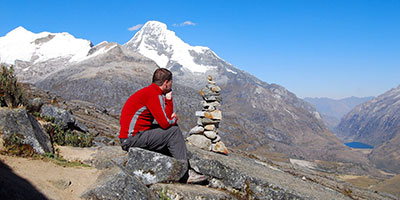 trekker in Cordillera Blanca Peru