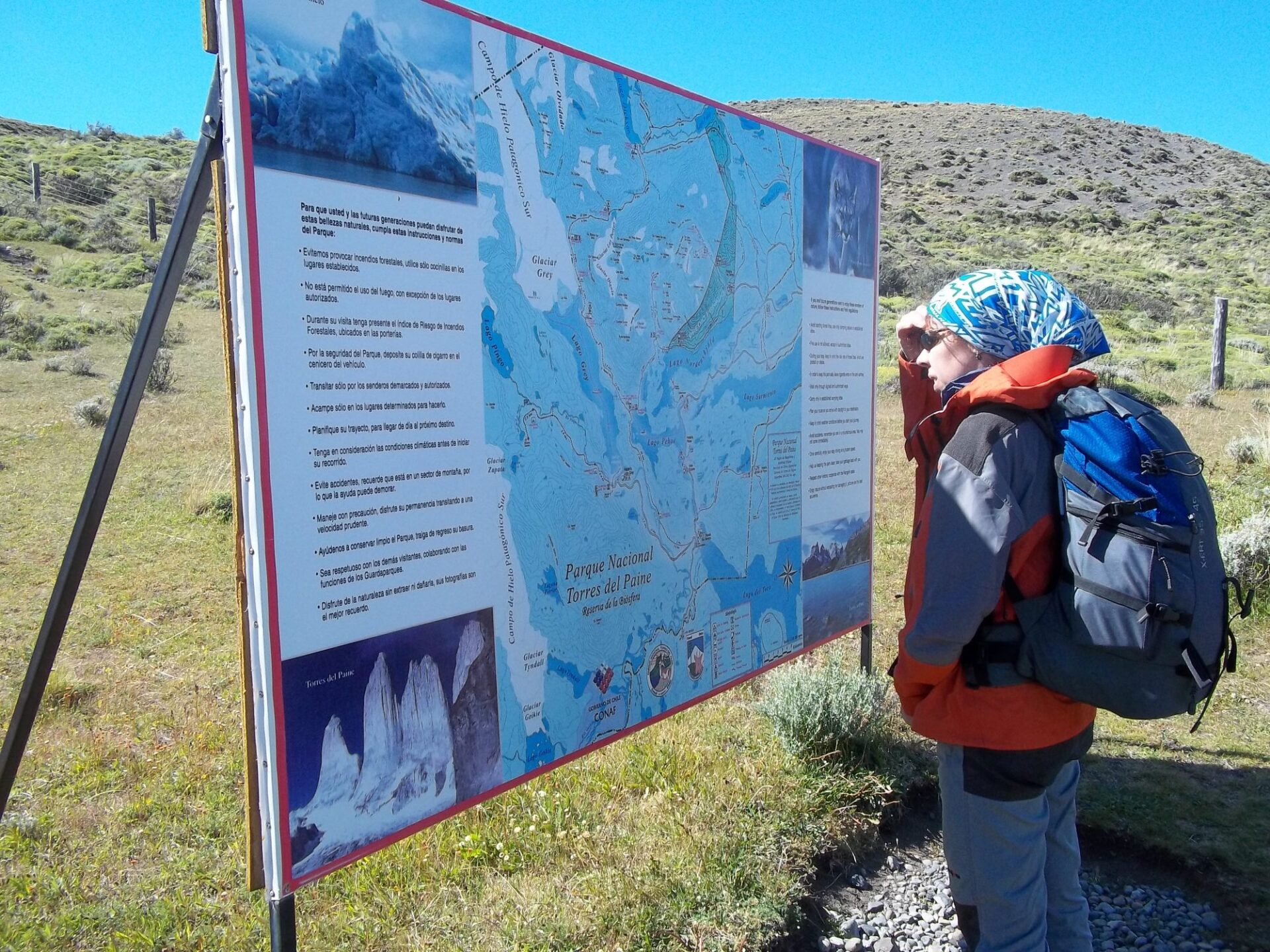 torres del paine map patagonia chile