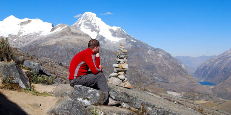 trekker in Cordillera Blanca Peru