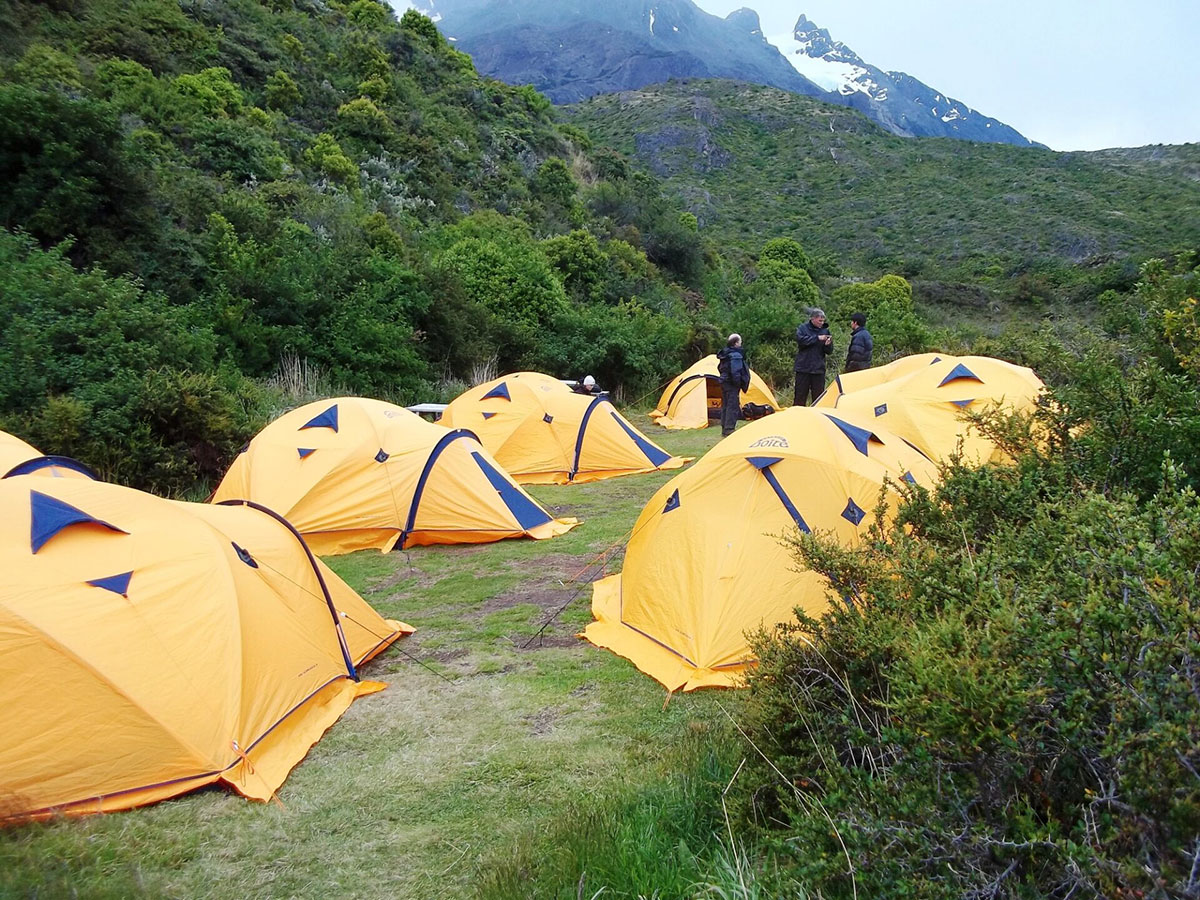 Camping At Refugio Paine Grande Torres Del Paine Patagonia Chile