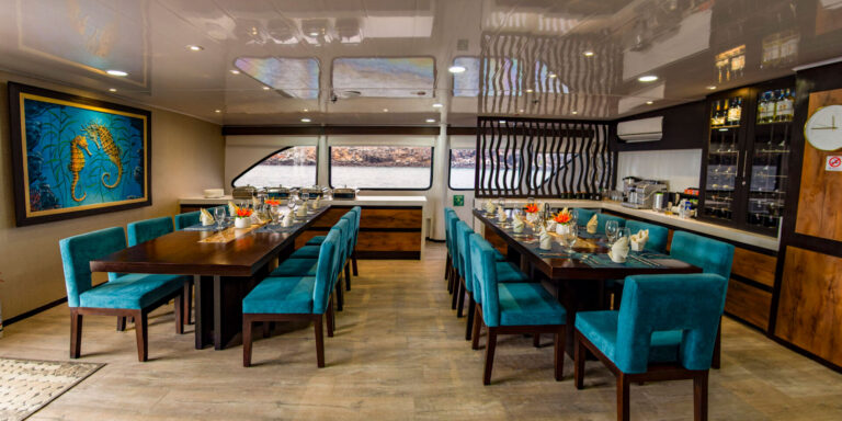 Dining Area EcoGalaxy First Class Galapagos Catamaran