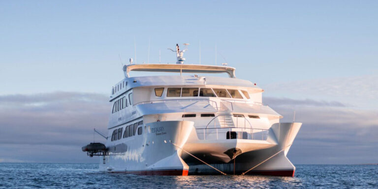 Front View EcoGalaxy First Class Galapagos Catamaran