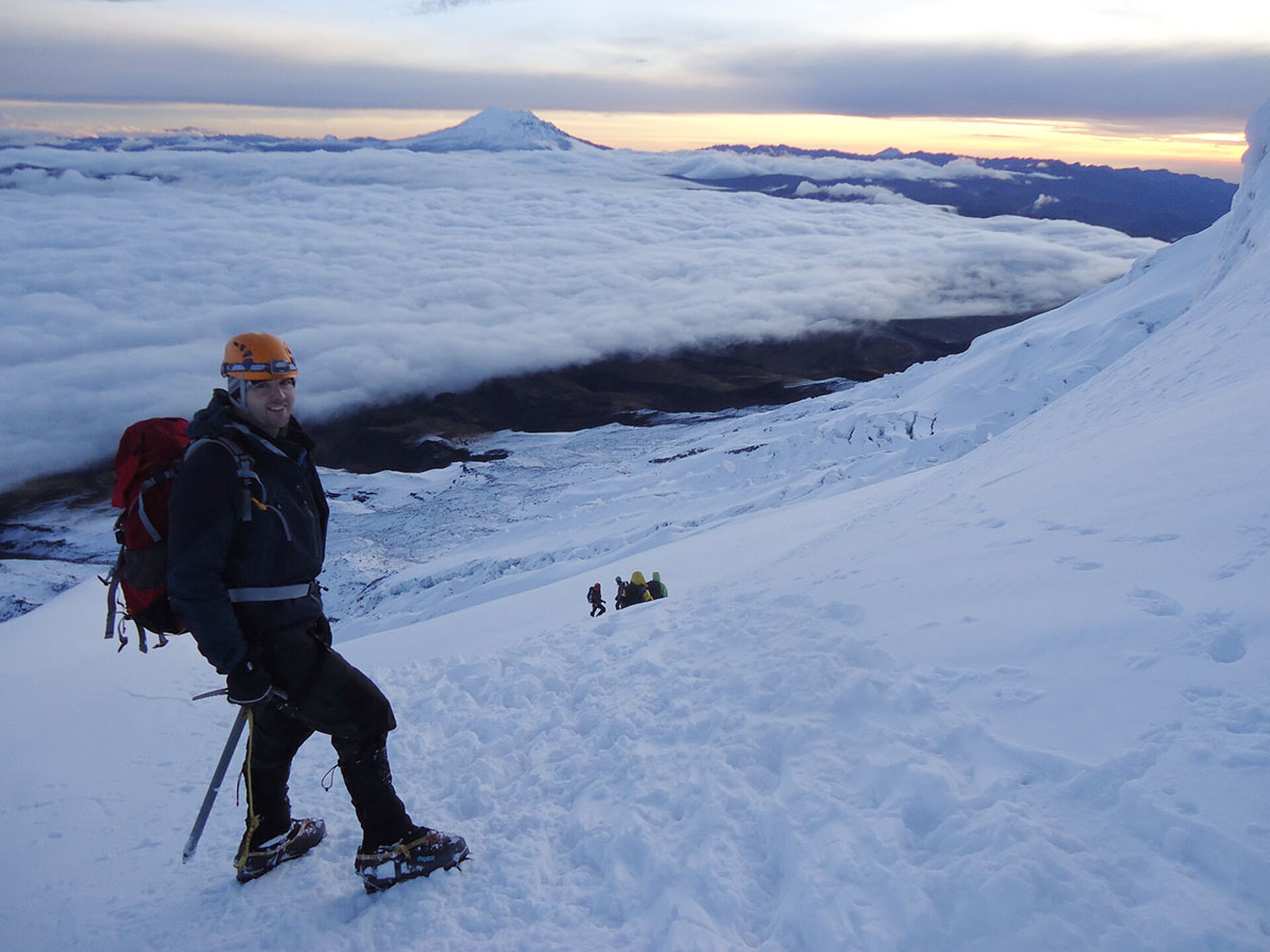 Climbers Ascending Cayambe Ecuador