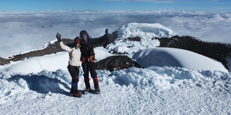 Climbers Summit Cotopaxi Ecuador