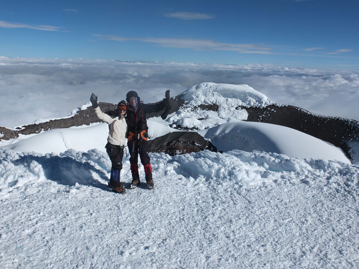 Climbers Summit Cotopaxi Ecuador