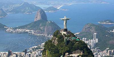 Christ Redeemer On Peak Rio Brazil