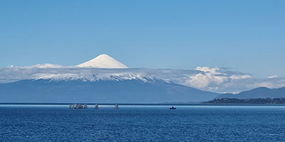 osorno with small boats