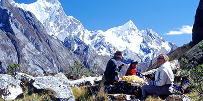 Trekkers In Cordillera Huayhuash Peru
