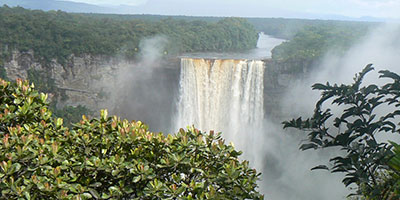 kaieteur fall from distance guyana