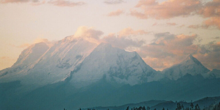 sunset on huascaran huaraz peru