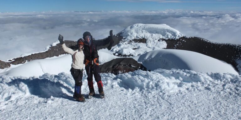 climbers summit cotopaxi ecuador