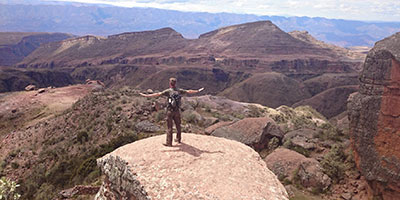 Man Stunning Views Torotoro Bolivia