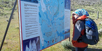 Torres del paine Map Patagonia Chile