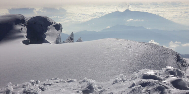 Glacier On Cayambe Volcano Ecuador