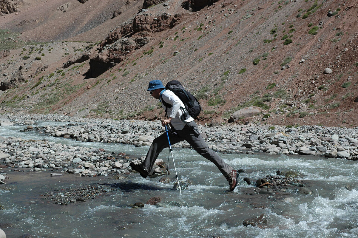 Jumping River Vacas Route Aconcagua Argentina
