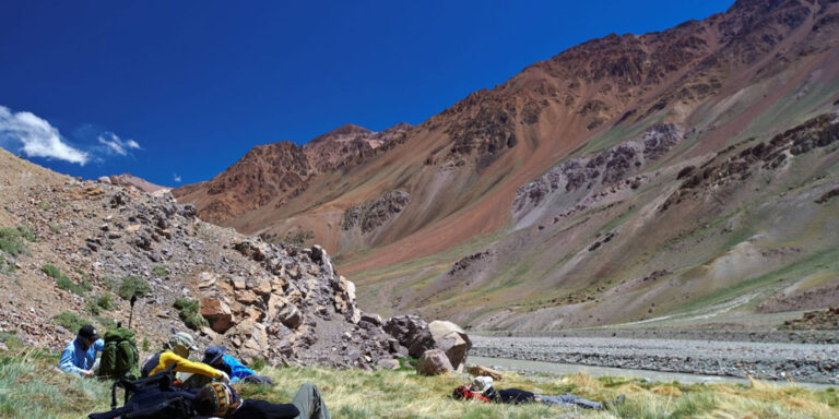 Resting In Vacas Valley Aconcagua Argentina