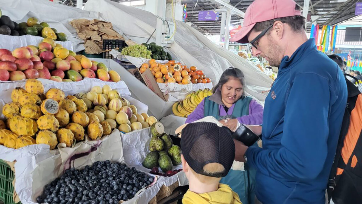 Buying fruit in San Pedro market