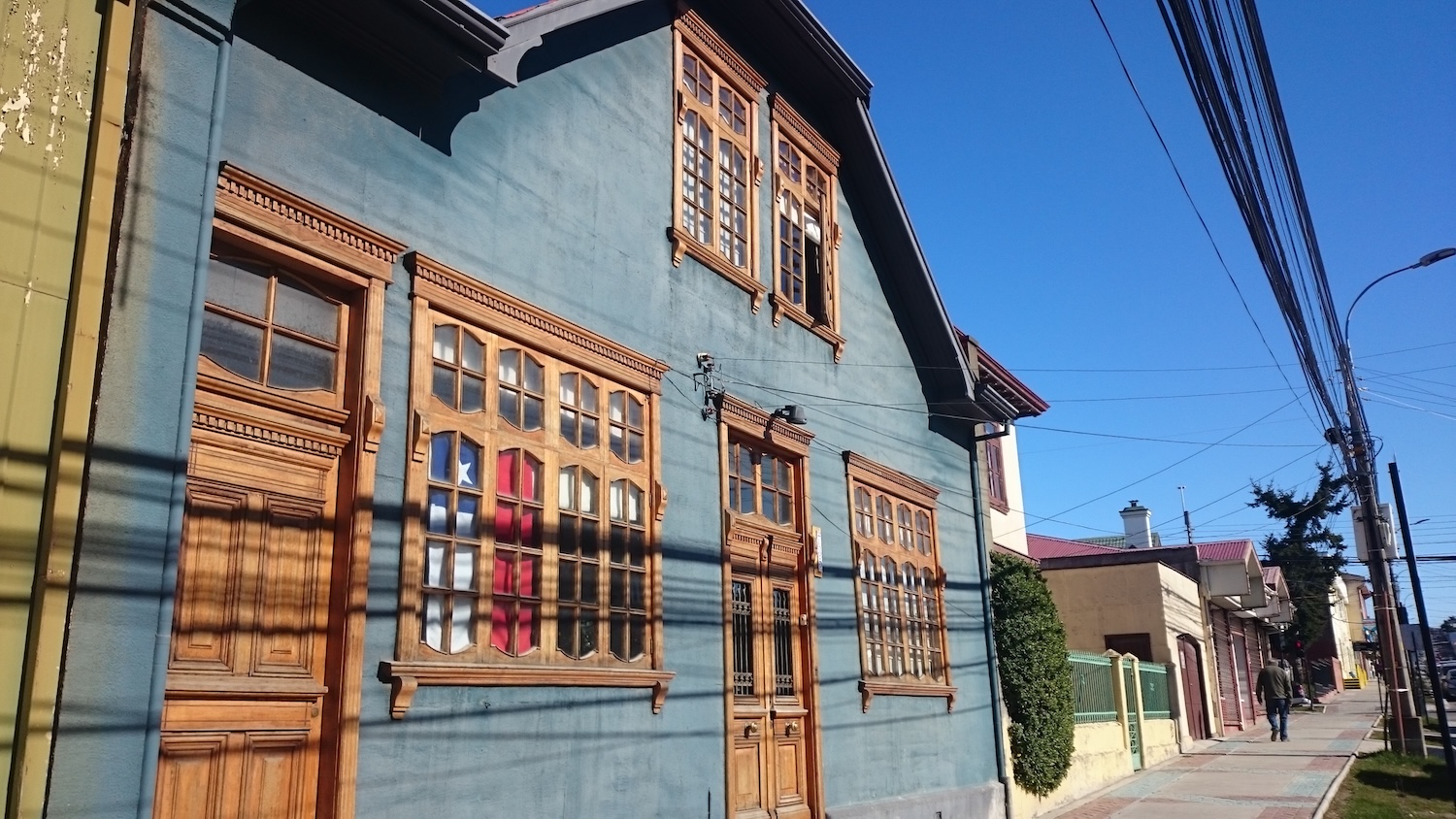 Colourful historical house Punta Arenas Chile