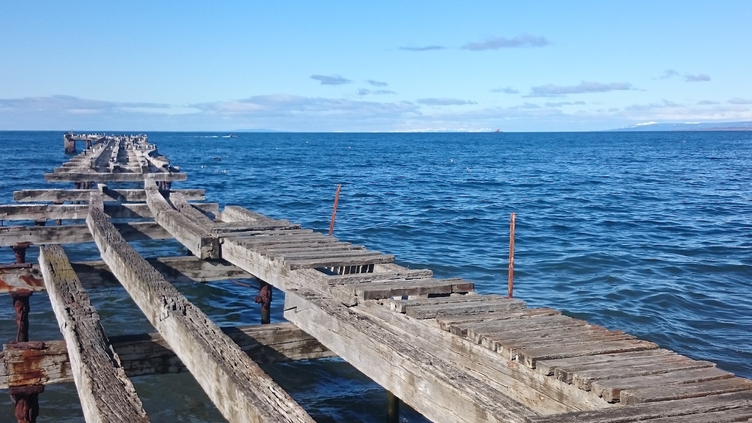 Pier and promenade Punta Arenas Chile